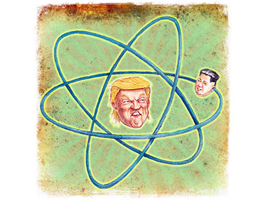 Trump and Jong Un as atoms