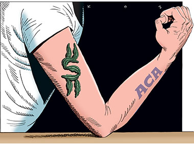 Leeches make dollar sign starving ACA forearm