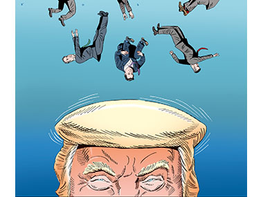 Flipping out on Trumps head