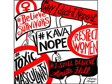 Signs of protest against Kavanaugh