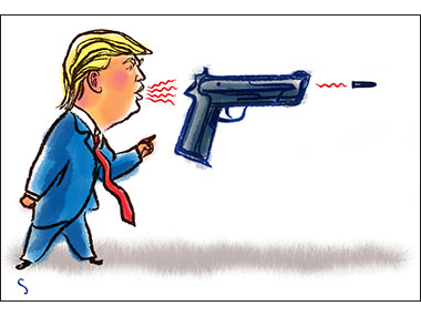 Trump shoots gun with his rhetoric