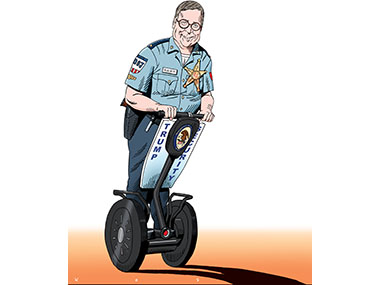 Trump nominee Barr for Attourney General on a Segway